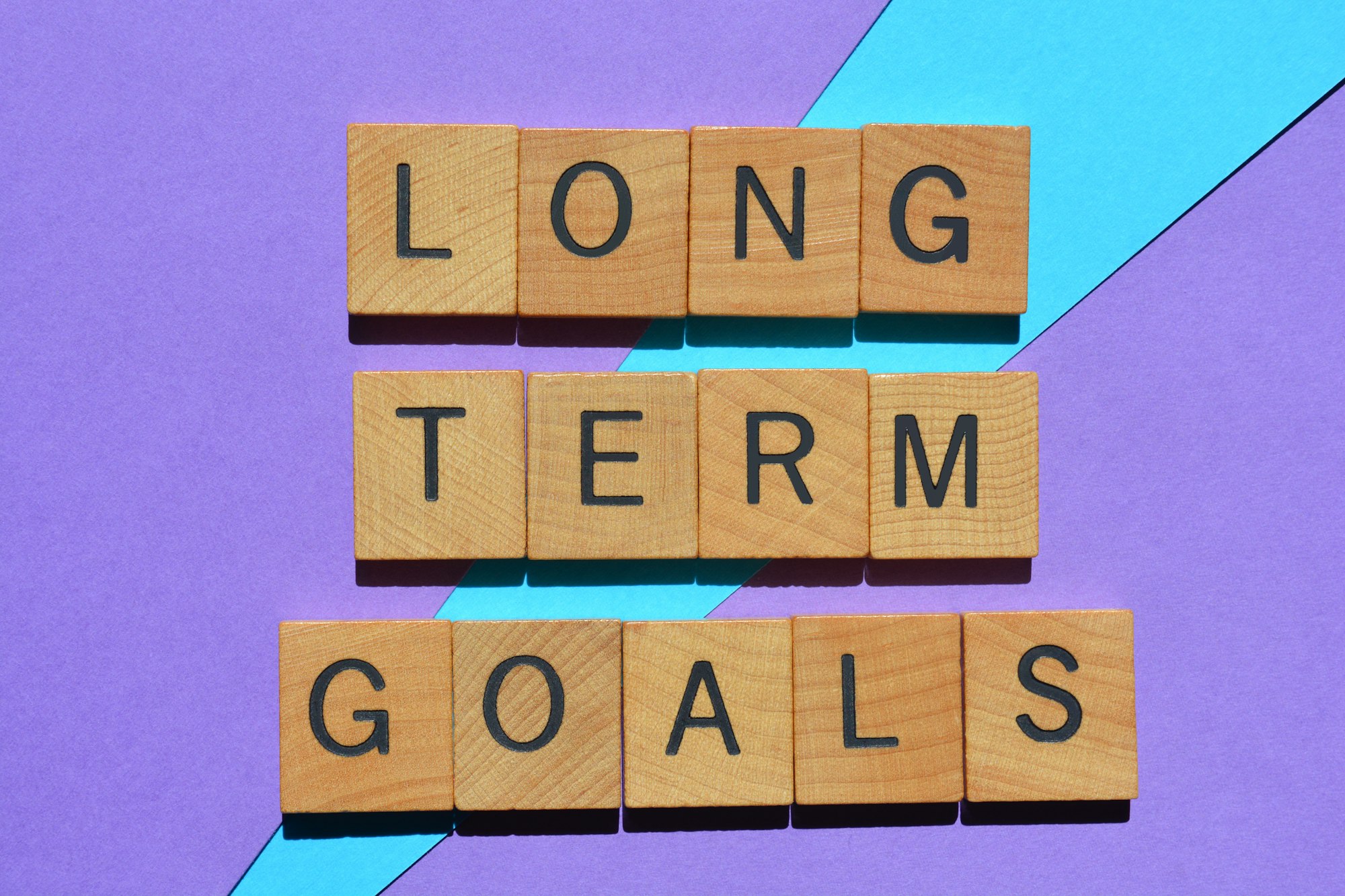 Long Term Goals, phrase as banner headline